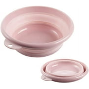 Jkhome Collapsible Wash Basin Folding Dishpan Dish Bowl Washing Tub Set of 1 (Pink - Size Small)