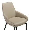 thumbnail image 4 of Shilo Swivel Upholstered Dining Chair in Champagne Faux Leather with Black Metal Legs - Set of 2, 4 of 6