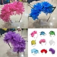 thumbnail image 2 of Flower Hair Hoop for Women Exaggerated Carnivals Headband Nonslip Fascinator Hairband for Formal Event, 2 of 13