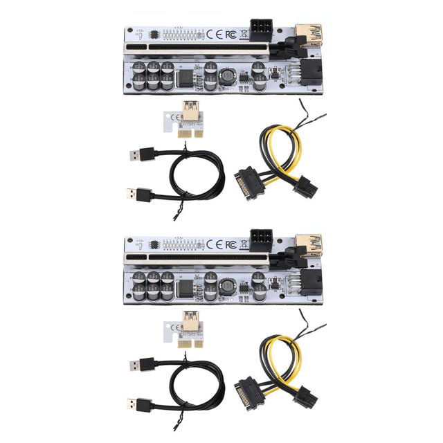 Methold VER012MAX Tarjeta PCIE con hebilla USB3.0 Cable Extender Adaptador Extensión Mainboard Miner para computadora de escritorio Negro Negro 2Conjunto