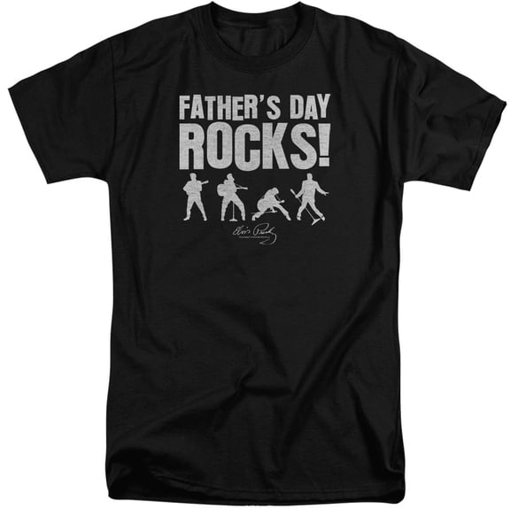 Elvis Presley Fathers Day Rocks S/S Adult Tall 18/1 Black