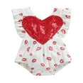 thumbnail image 1 of Combinaison Imprimée Lèvres à Sequins pour Bébé Filles Saint-Valentin, 1 of 6