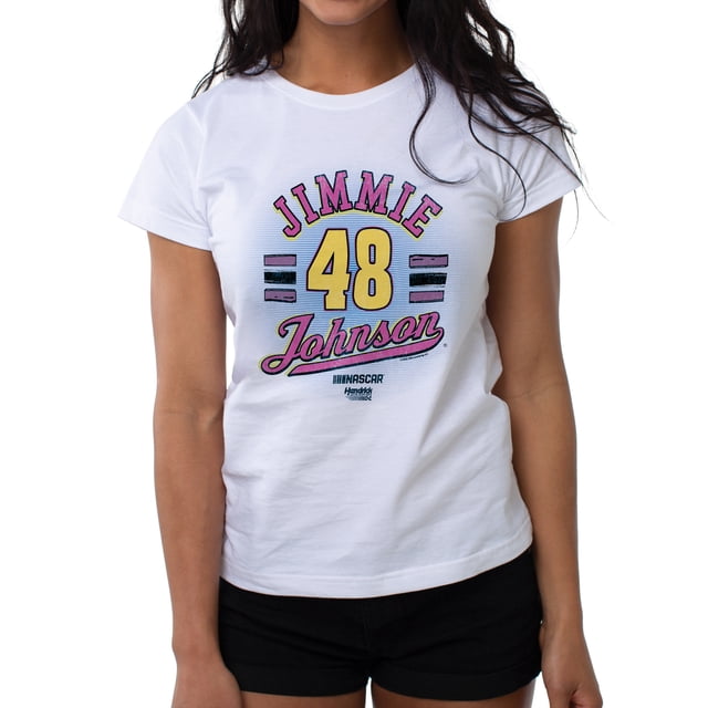 Camiseta de mujer NASCAR - Jimmie Johnson - 8 White de DelSol para mujer - 1 pieza de camiseta (S)