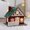 A, variant on Aufmer 3 Pcs Christmas Village Log Cabin, Lighted Snow Village Houses Ornament Wooden Village Collection Rustic House Figurines Xmas Decorative Hanging Ornaments for Christmas Decor