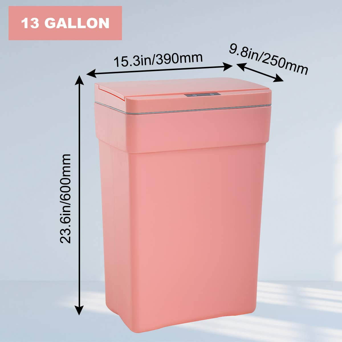 NiamVelo 13 Gal Automatic Trash Can Garbage Can with Lid Touch Free Trash Can Sensor Kitchen Waste Bin for Home & Office, Pink