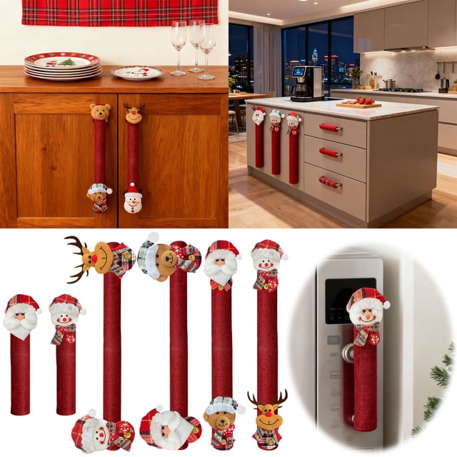 BotaniNest Festive Doorknob Hanger For Holiday Season Front Door Hanging With Classic Santa Snowman Patterns Ideal For Home Party Event