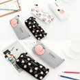 thumbnail image 2 of Caja de lápices con cremallera Kawaii, bolsa de cosméticos de lona, multiusos para chicas estudiantes, blanco Feliz Sencillez, 2 of 5