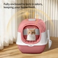 thumbnail image 4 of Cat Litter Box, Fully Enclosed Large Front-Entry Kitty Toilet with Flip-Top Lid, Litter Filter Pedal, Removable Base, 4 of 6