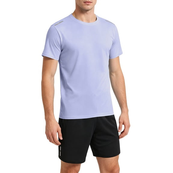 hotojiny Mens Summer Track Suits 2 Piece Shorts Sets Fashion Short Sleeve Top Loose Fit Shorts Workout Sweatsuit Outfits(Purple,X-Large)