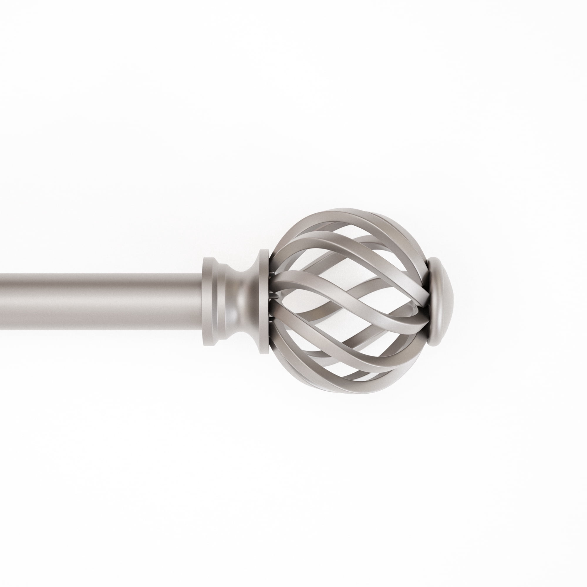 (2 pack) Mainstays 3/4" Nickel Twist Cage Adjustable Single Curtain Rod, 30 - 84"