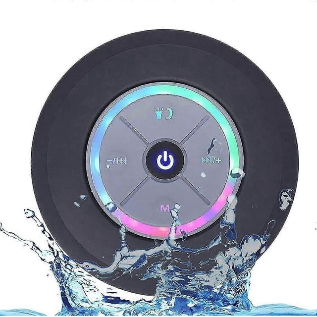 Altavoz Bluetooth para ducha, radio Bluetooth para ducha IPX7 con radio FM totalmente impermeable, altavoz manos libres, potente ventosa para golf, playa, S