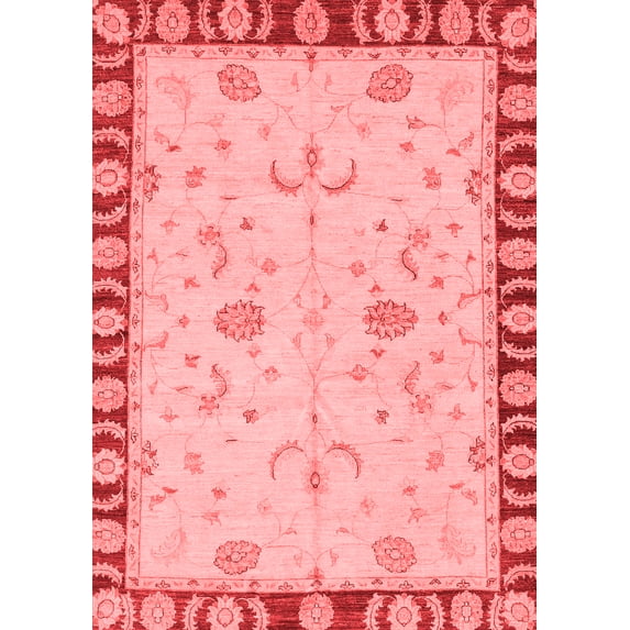 Ahgly Company Indoor Rectangle Abstract Red Modern Area Rugs, 3' x 5'