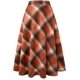 thumbnail image 1 of Falda Larga de Cintura Alta elástica para Mujer, Acampanada, a Cuadros, para Invierno, cálida Naranja largo XL Naranja largo XL Xishao ropa, 1 of 2