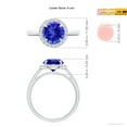 thumbnail image 6 of ANGARA Natural Round 1.8 ct Tanzanite Cathedral Ring with Diamond Halo in 14K White Gold for Women (Size-8mm) | December Birthstone, Anniversary, Jewelry Gift for Women | Natural Tanzanite Ring, 6 of 10
