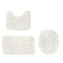 Grrvtrz Solid Color Bath Mats 4 Set Bathroom Rugs for 4 Pcs Toilet Mats Universal Soft Comfortable Water Absorption Non-Slip Thick Machine Washable Easier,Bathroom Decor,Bathroom Accessories