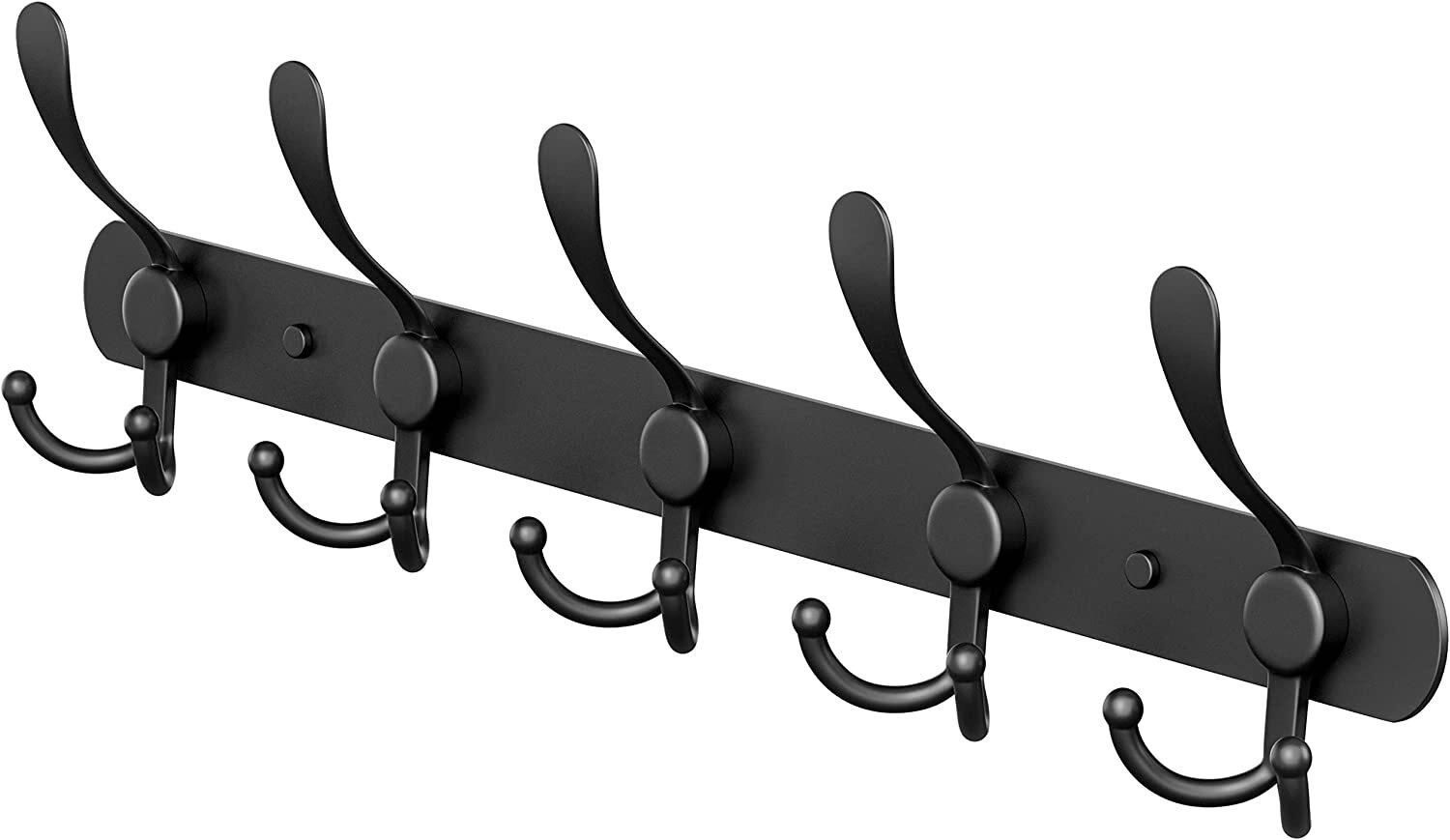 Coat Rack Wall Mount with 5 Tri Coat Hooks for Hanging 16 Inch Heavy
