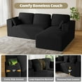 thumbnail image 6 of Wiilayok 110" L-Shape Cloud Sectional Couch with Oversized Chaise,Modern Modular Sofa with Cup Holder and Side Pouch,Comfy Boneless Upholstered Couches for Living Room,Black, 6 of 8