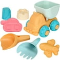 thumbnail image 1 of 7 Piece Beach Toy Sand Play Set, Bucket Shovel Molds Sandcastle Building, Summer Outdoor Fun Sandpit Activity, Children'S Play Kit With Vehicle, 1 of 8
