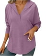 thumbnail image 6 of FRSASU Hoodies for Women Long Sleeve V Neck Pullover Sweatshirts Womens Shirts Loose Casual Winter Tops Purple, 6 of 8