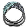 thumbnail image 3 of Luxe Jewelry Designs Women's Stainless Steel Ring with Multicolor Crystal - Size 10, 3 of 4