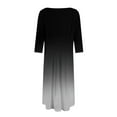 thumbnail image 5 of FrzhBrz Women's Casual 3/4 Sleeve Flare A-line Midi Gradient Long Maxi Dress 2024 Fashion Comfortable Crew Neck Casual Dress, 5 of 5