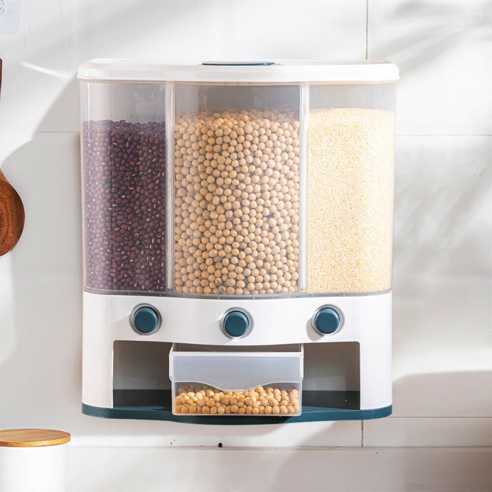 Lingouzi Pet Dog Food Cereal Grain Dispenser Storage Box Plastic