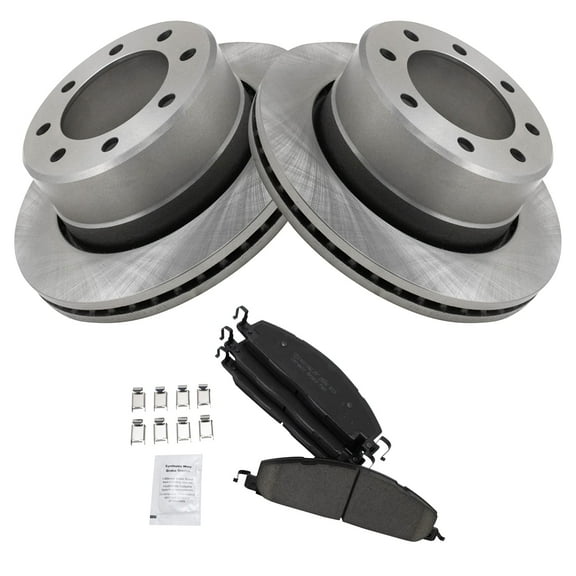 TRQ Rear Brake Pad & Rotor Kit Brake Pads Brake Rotor Ceramic Vented Fits Select 2009-2010 Dodge Ram 2500 Ram 3500 2012 Ram 1500 2011-2018 2500 3500