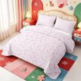 thumbnail image 3 of Manfei Christmas Cute Candy Cane Quilt Full,Winter Holiday Full Bedspread Sets,3pcs,1 Coverlet and 2 Pillowcases, 3 of 7