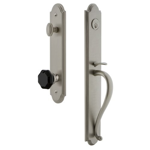 Grandeur 852375 Arc Solid Brass Rose Dummy Full Plate 'S' Grip Handleset - Grey