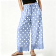 thumbnail image 2 of Lace Wide Leg Pants for Women 2026 Spring Summer Cropped Lightweight Casual Pants with Pockets, 2 of 8