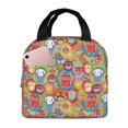 thumbnail image 1 of Fotbe Boho Cute Owls Bolsa Térmica con Estampado y Forro de Aluminio Grueso Bolsa de Almuerzo con Bolsillo Frontal para Hombres y Mujeres, Ideal para Trabajo, Escuela, 1 of 8