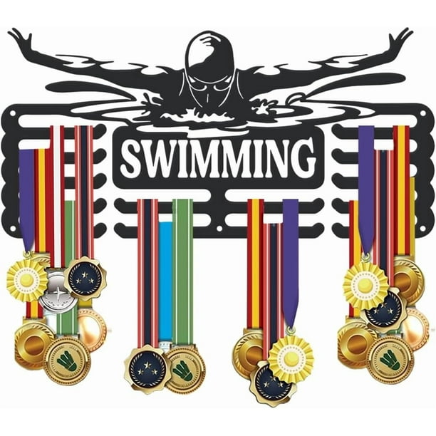 Exhibidor de medallas deportivas, soporte metálico con ganchos, estante de hierro para medallas, colgador de medallas de carreras para pared, soporte para medallas y premios.