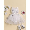 thumbnail image 2 of Douhoow Baby Girl Butterfly Rompers Dress Sleeveless Straps Backless Tulle Jumpsuit 6 12 18 24 Months Infant Princess Bodysuits, 2 of 9