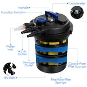 Costway Pond Pressure Bio Filter 4000GAL W/ 13W UV Sterilizer Light 10000L Koi Water