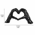 thumbnail image 3 of Sculpture Skeleton Hand Heart Gesture Decor 5 Inch Gothic Figurine for Home Halloween and Spooky Valentines Display, 3 of 6
