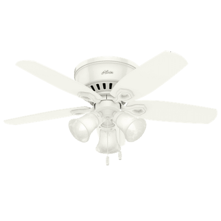Hunter 42 Builder Snow White Ceiling Fan With Light Kit And Pull Chain