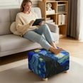 thumbnail image 3 of Xoenoiee Starry Night Print Ottoman Cover Slipcover Stretch Square Footrest Sofa Slipcovers Jacquard Soft Stool Cover Removable Washable Footstool Protector Covers, L, 3 of 7