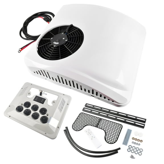 Mustrod Universal Truck RV Air Conditioner Camper Non-Ducted Electric Rooftop AC Unit Heater Cooling