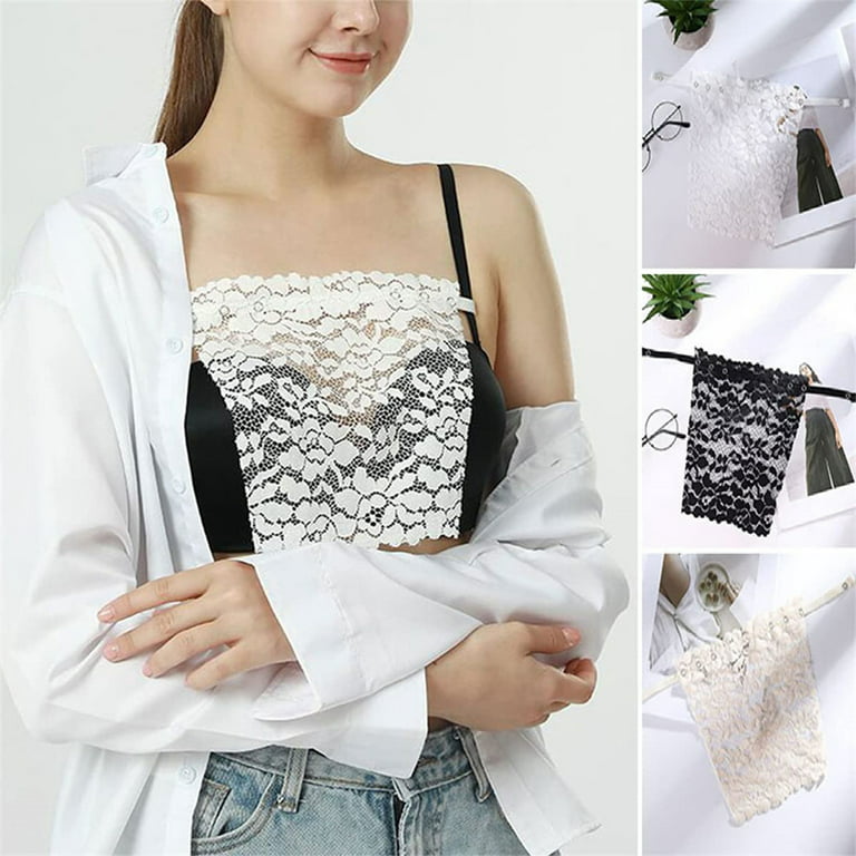 6Pcs Lace Privacy Invisible Bra Modesty Panel Cleavage Cover for