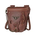 thumbnail image 1 of Bolso de mano para mujer, riñonera con correa desmontable, elegante bolso de cintura Steampunk de cuero PU, bandoleras cruzadas para viajes de Camping, 1 of 10