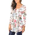 thumbnail image 3 of Camiseta informal para mujer, blusa estampada de manga larga con cuello redondo y fruncido Fridja fjkfkj667, 3 of 6