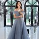 thumbnail image 1 of Vestido De Noche Con Cena Azul Formal Para Mujeres Elegante Con Clase Para Debutar 18 Años Novia Largo De Dama De Honor Para El Matrimonio De 2022, 1 of 3