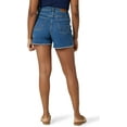 thumbnail image 3 of Wrangler Womens Ripped Raw Edge Denim Shorts Ocean Medium Wash 6, 3 of 6