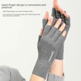 thumbnail image 3 of Guantes de invierno para mujer, con dedos a prueba de fugas, de vellón fino, resistentes al viento, a prueba de frío, cálidos, con pantalla táctil, guantes de medio dedo para estudiantes DY31, 3 of 5