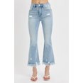 thumbnail image 4 of RISEN Full Size Raw Hem Distressed Cropped Flare Jeans Plus Size, 4 of 5