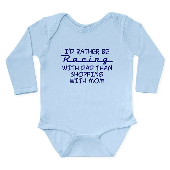 CafePress - Rather Be Racing With Dad2 Body Suit - Long Sleeve Cotton Baby Bodysuit