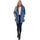 thumbnail image 4 of Chaquetas de Piel Sintética para Mujer, Otoño-Invierno, con Solapa de Leopardo, Mangas Largas, Abrigos Holgados con Bolsillos. Azul XL, 4 of 8