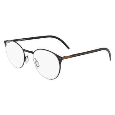 Flexon B2075 Full Rim Round Black Eyeglasses