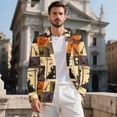 thumbnail image 3 of Uourmeti Polyester Men's Blazer with Halloween Patchwork, Slim Fit Casual Sport Coats for Formal Events and Halloween Parties, Halloween Patchwork, 3 of 9