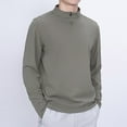 thumbnail image 6 of ZCFZJW Men's Lightweight Active Quarter Zip Long Sleeve Athletic Performance Pullover (Available in Big & Tall) Trendy Basic Workout Sweatshirt Tops Green L, 6 of 9